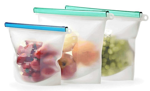 silicone bag to storage food, a reusable bag plastic-free