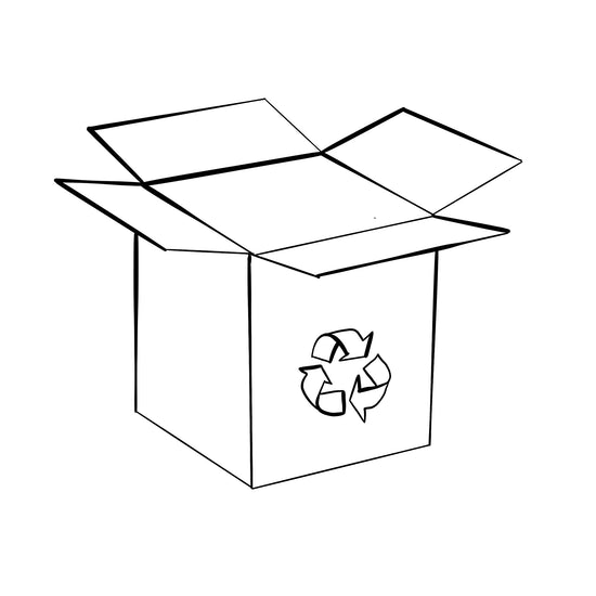 Including tapes and stickers. We also use recycled boxes and filling whenever possible to reduce raw material and energy use. 